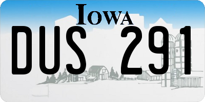 IA license plate DUS291
