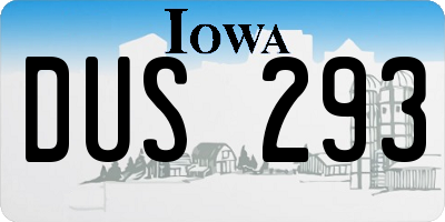 IA license plate DUS293