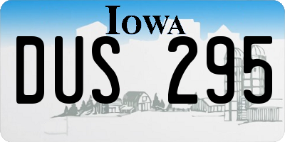 IA license plate DUS295