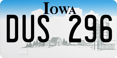 IA license plate DUS296