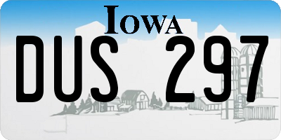 IA license plate DUS297