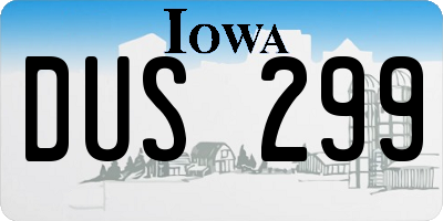 IA license plate DUS299