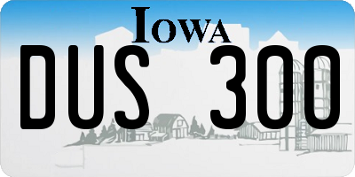 IA license plate DUS300