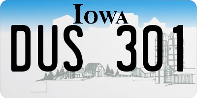 IA license plate DUS301
