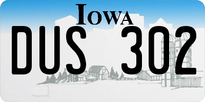 IA license plate DUS302
