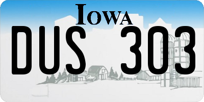 IA license plate DUS303
