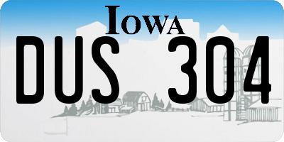 IA license plate DUS304