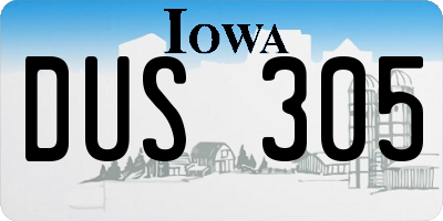 IA license plate DUS305