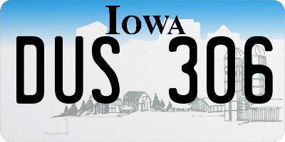 IA license plate DUS306