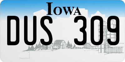 IA license plate DUS309