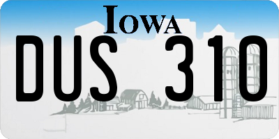 IA license plate DUS310