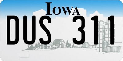 IA license plate DUS311