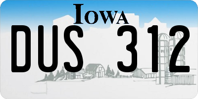 IA license plate DUS312