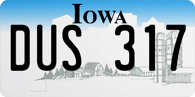 IA license plate DUS317