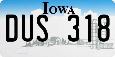 IA license plate DUS318