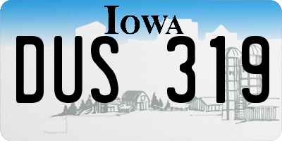 IA license plate DUS319