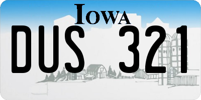 IA license plate DUS321