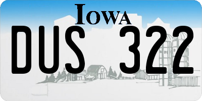 IA license plate DUS322