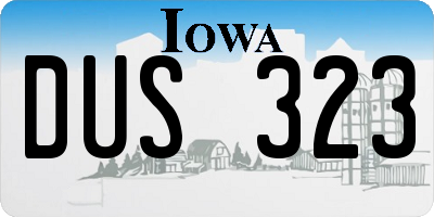 IA license plate DUS323