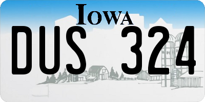 IA license plate DUS324