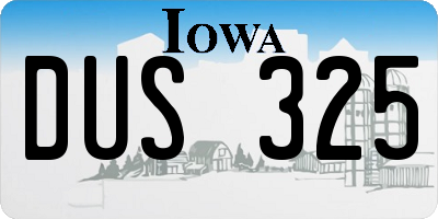 IA license plate DUS325
