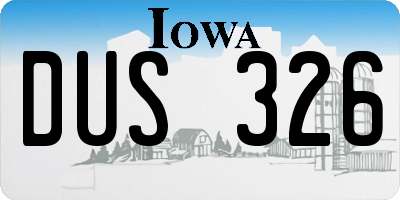 IA license plate DUS326