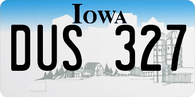 IA license plate DUS327