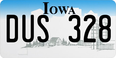 IA license plate DUS328