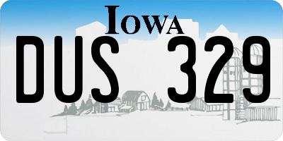 IA license plate DUS329