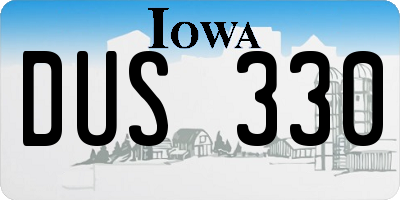 IA license plate DUS330