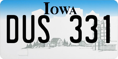IA license plate DUS331