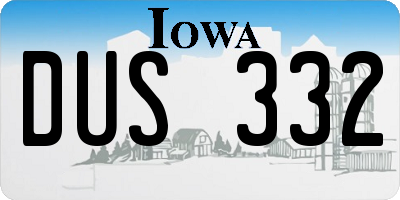 IA license plate DUS332
