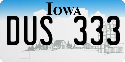 IA license plate DUS333