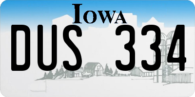 IA license plate DUS334