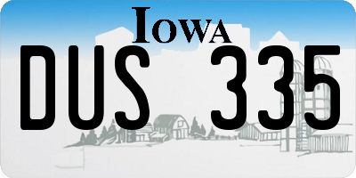 IA license plate DUS335
