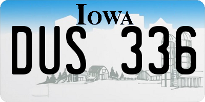 IA license plate DUS336