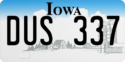IA license plate DUS337