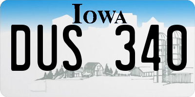 IA license plate DUS340