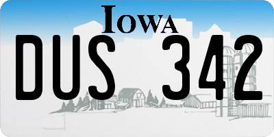 IA license plate DUS342