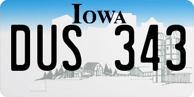 IA license plate DUS343
