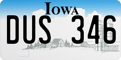 IA license plate DUS346