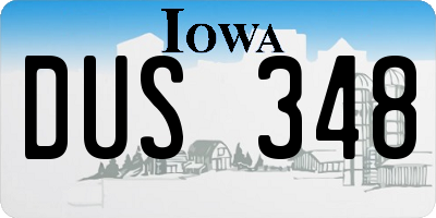 IA license plate DUS348