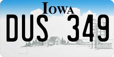 IA license plate DUS349