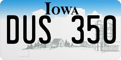 IA license plate DUS350