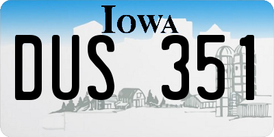 IA license plate DUS351