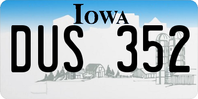 IA license plate DUS352