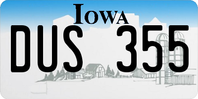 IA license plate DUS355