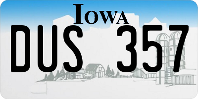 IA license plate DUS357