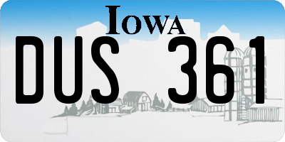 IA license plate DUS361