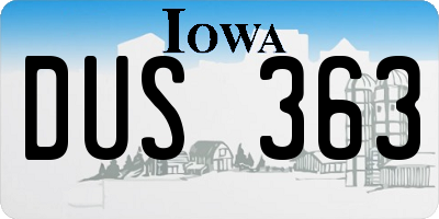 IA license plate DUS363